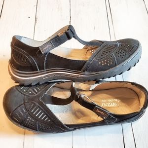 Jambu Bridget Memory Foam Black Leather Shoe NIB